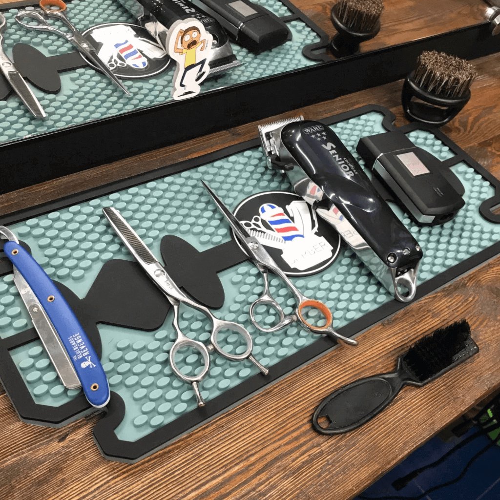 Premium Blade Shape Anti - Slip Hair Styling Tools Barber Mat