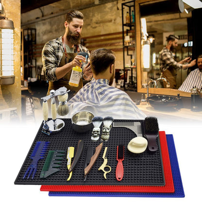 Pro Barber Station Mat Anti - skid Hair Styling Tool Flexible Clippers Trimmer Mat