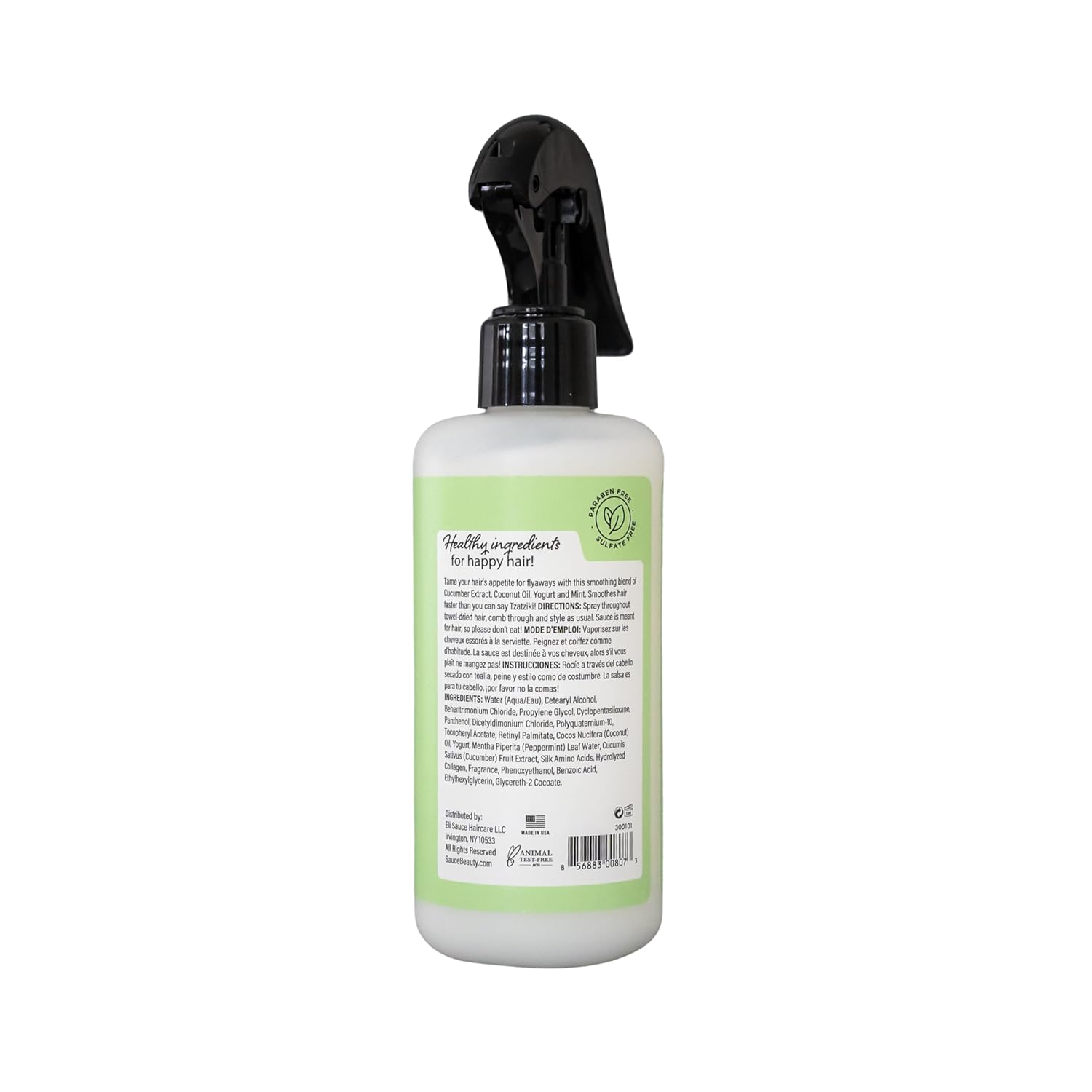 SAUCE BEAUTY Leave In Conditioner & Detangler Spray (8 Fl Oz) Tzatziki Leave In Conditioner for Curly, Oily & Damaged Hair