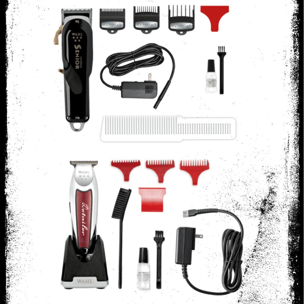 Wahl Professional 5 - Star Series Cord/Cordless Senior 08504 - 400 & Detailer LI Trimmer 08171 Barber Kit