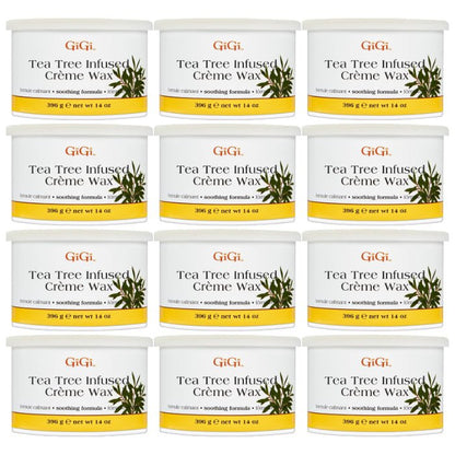 GiGi TEA TREE INFUSED CREME WAX - 14 Oz - 1Pcs OR 3Pcs OR 12Pcs