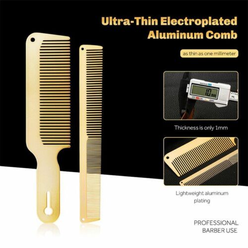 Pro Gold Metal Cutting & Clipper Comb and Fade Brush Set