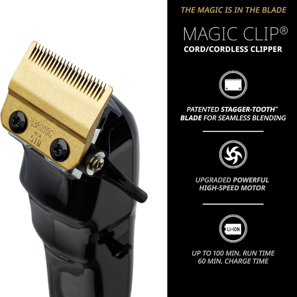 Wahl 5 Star Magic Clip Cord/Cordless Clipper Black #3026432 (Dual Voltage)