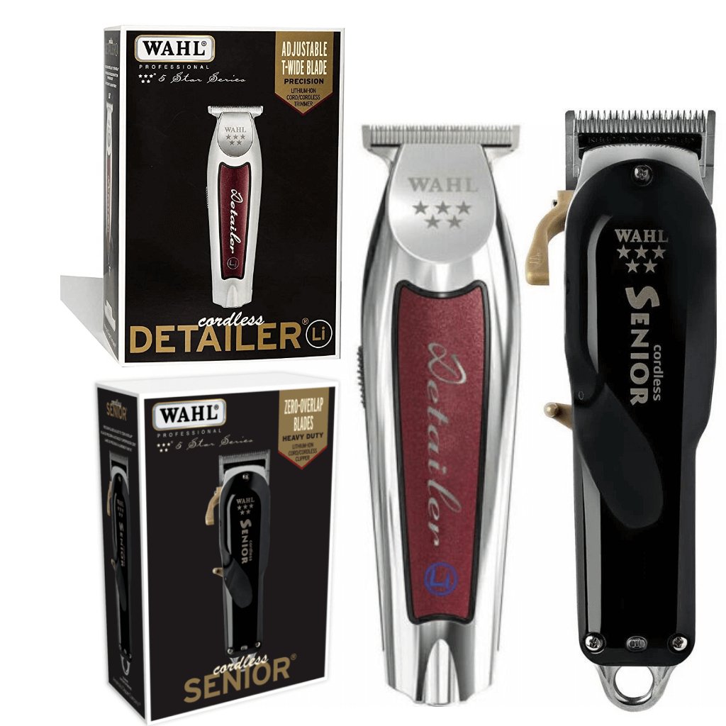 Wahl Professional 5 - Star Series Cord/Cordless Senior 08504 - 400 & Detailer LI Trimmer 08171 Barber Kit