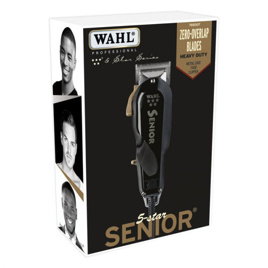 Wahl Professional 5 Star Corded Senior Clipper Black for barbers, hair stylist 08545
