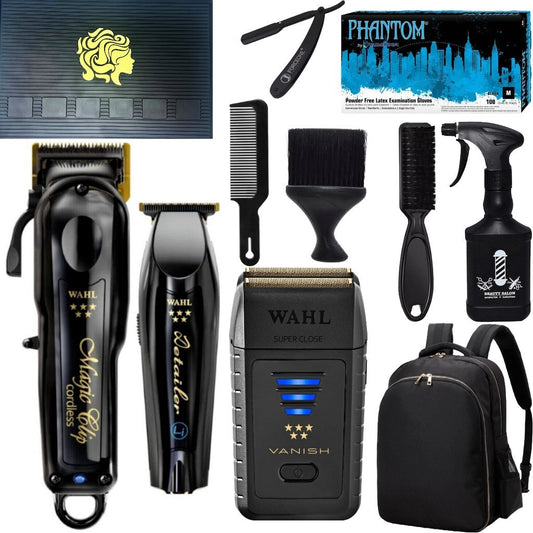 Wahl Professional 5 Star Series Barber Combo and Vanish Shaver and Accessories Luxury Bundle Set