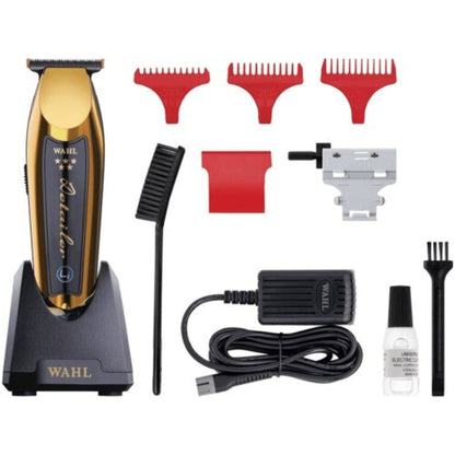 Professional Barber Combo Set Gold, Wahl 5 Star Magic Clip & Detailer Li Trimmer & Accessories Bundle Set