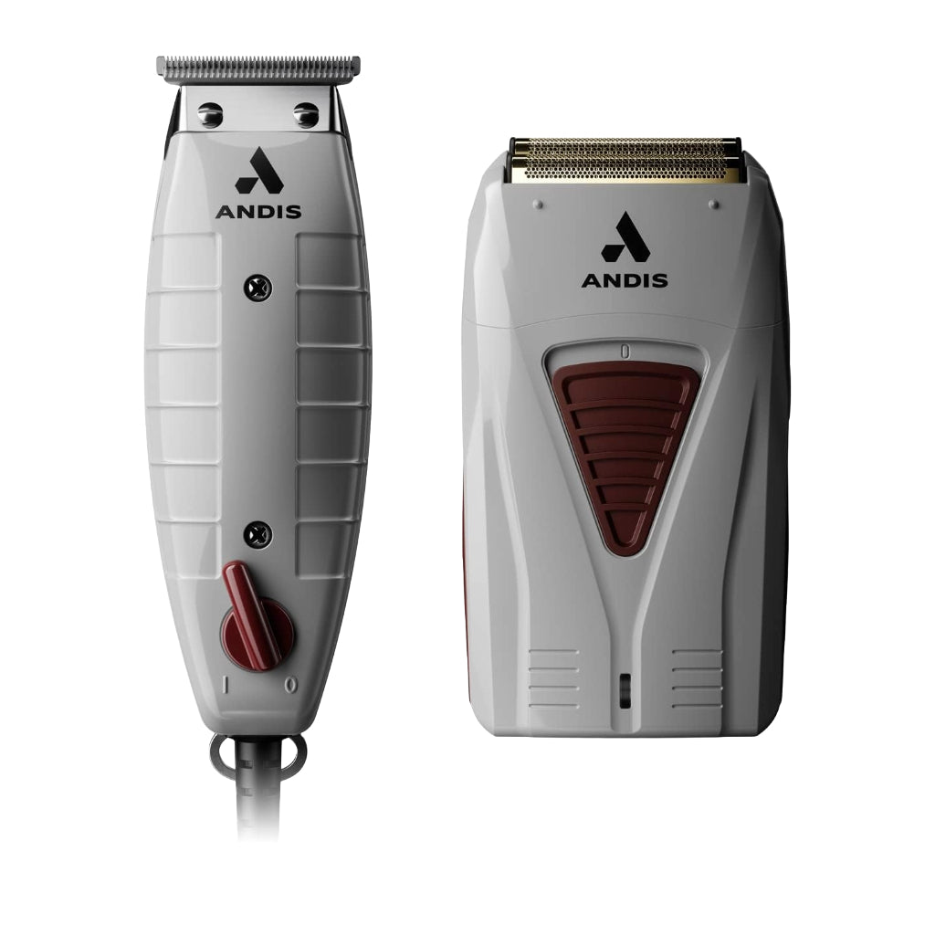 Andis Professional Corded T-Outliner Trimmer 04780 & Cordless Titanium Foil Shaver 17235 Combo Set