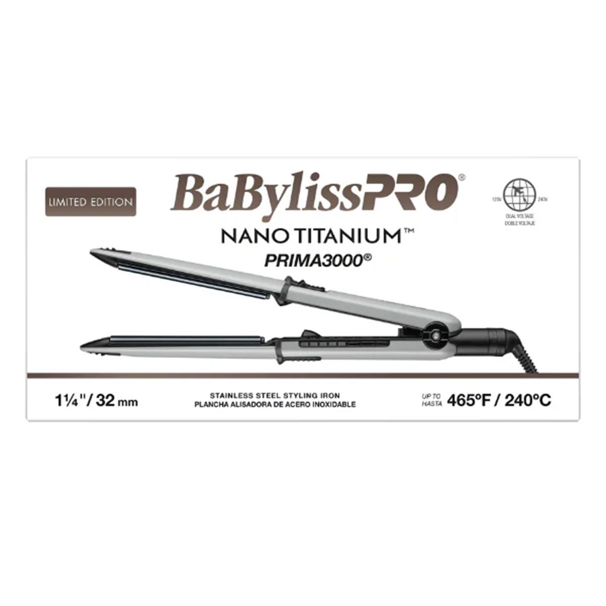 BaByliss Pro Prima 3000 Flat Iron 1 - 1/4" Grey BNT3000TGY