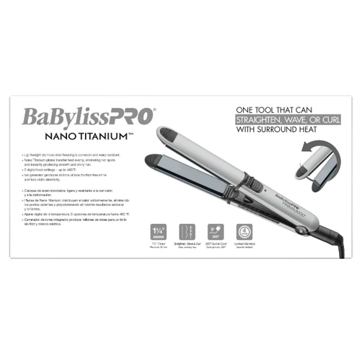 BaByliss Pro Prima 3000 Flat Iron 1 - 1/4" Grey BNT3000TGY