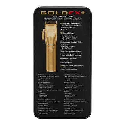 BaBylissPRO GOLDFX+ All - Metal Lithium Clipper #FX870NG