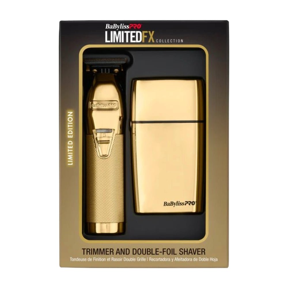 BaBylissPRO LimitedFX Gold Trimmer & Double Foil Shaver Gift Set FXDUOFS2TG