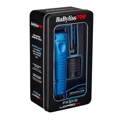 Blue BaByliss PRO hair clipper Lo Pro FX One box side view