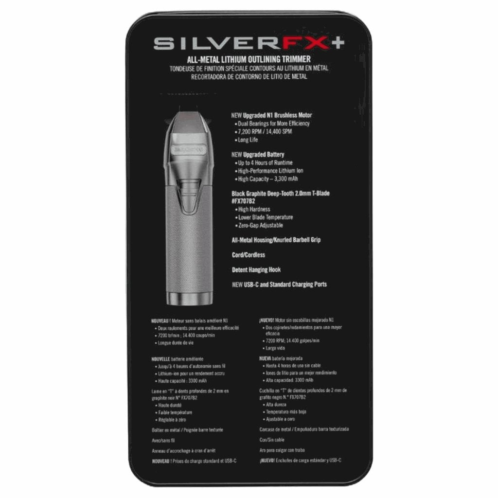 BaBylissPRO Barberology SILVERFX+ All - metal Lithium Outlining Trimmer #FX787NS