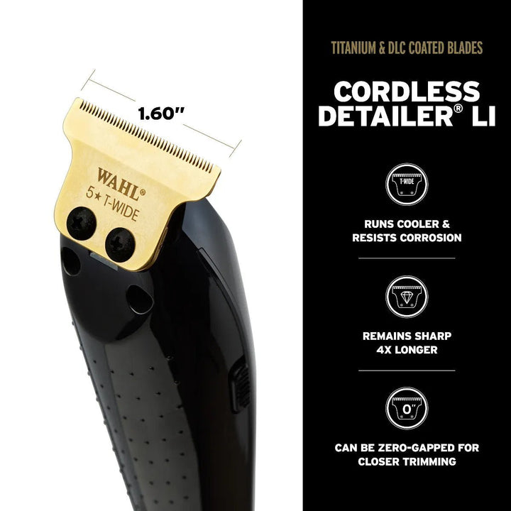 Wahl Cordless Barber Combo Black Magic Clip Clipper & Detailer Li Trimmer 3025397