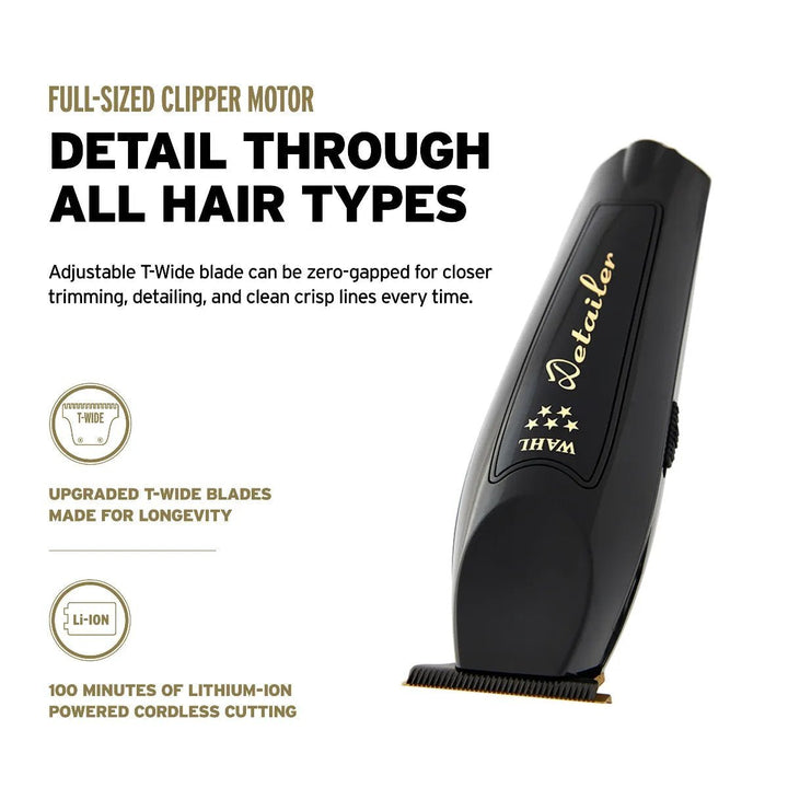 Wahl Cordless Barber Combo Black Magic Clip Clipper & Detailer Li Trimmer 3025397