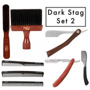 Dark Stag Luxury Pro Barber Combo Set 2, Combs, Razors, Fade Brush, Neck Brush
