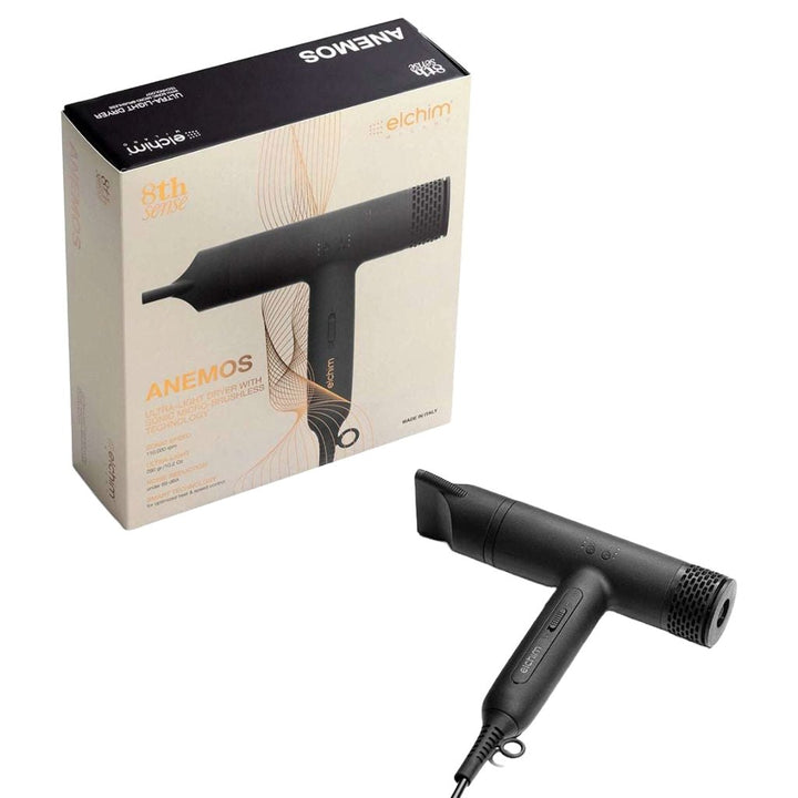 Elchim 8th Sense Anemos Pro Ultra Light Hair Blow Dryer Black