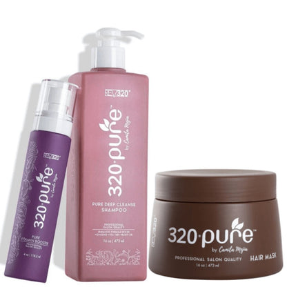 REV320 Pure Combo Set, Deep Cleanse Shampoo & Hair Mask & Vitamin Booster