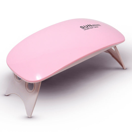 Nail Beauty Salon White & Pink Mini Folding Cordless USB Charging 6W Quick Dry Nail Dryer Portable UV Lamp