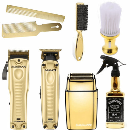 BaBylissPRO Gold LO - PROFX Clipper FX8010G & Trimmer FX707G2 & Double Foil Shaver FXFS2G Combo Set + 5 Pcs Free gift