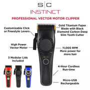 StyleCraft Instinct Cordless Clipper & Trimmer Bundle Set