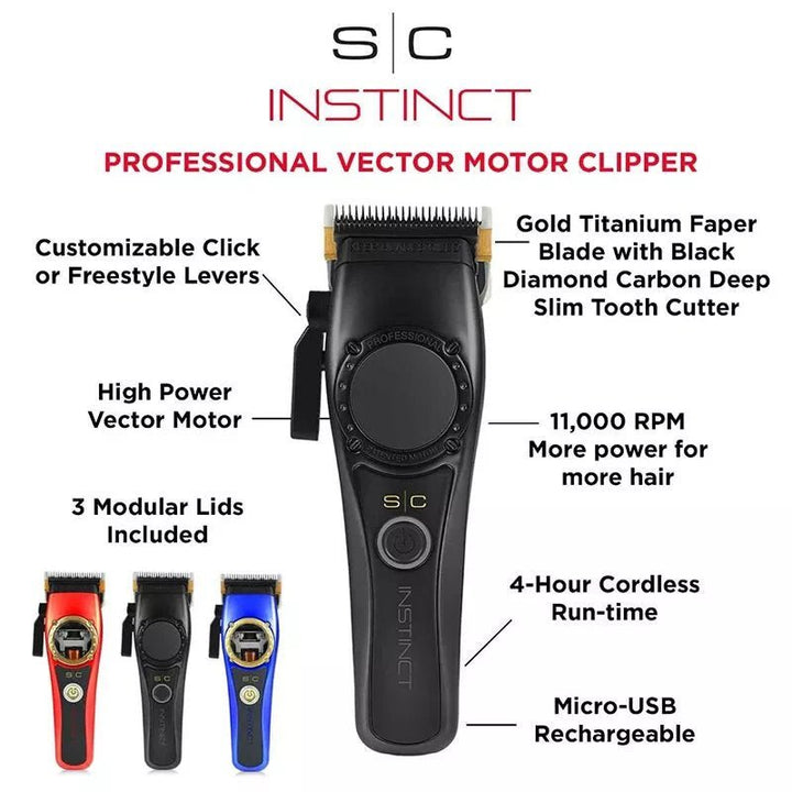 StyleCraft Instinct Cordless Clipper & Trimmer Bundle Set