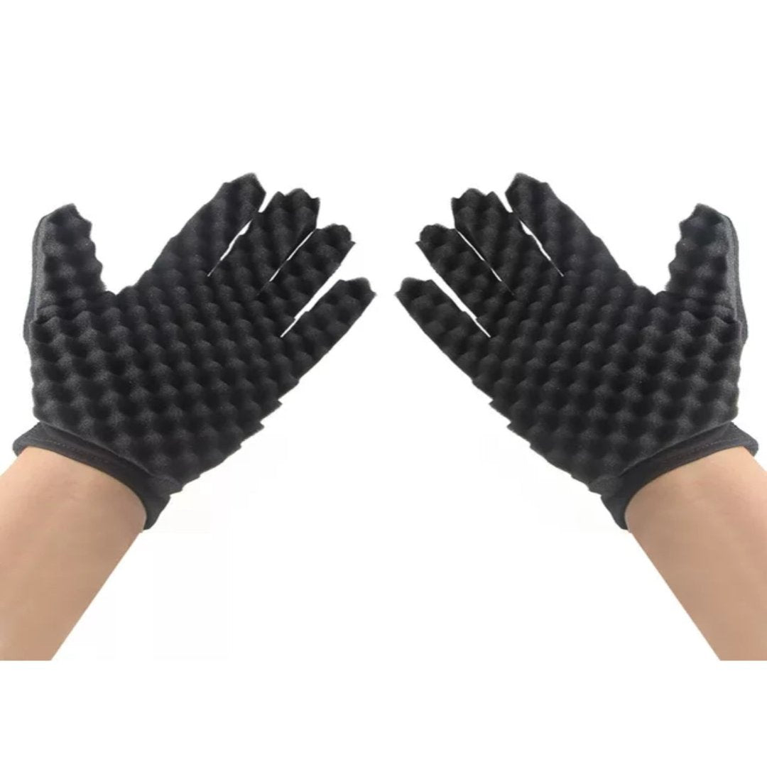 Double Side Sponge Glove Hair Twisting Curl Tool Brush - 1Pc