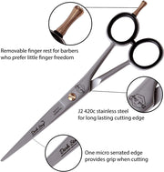 Dark Stag DS1 Serrated Edge Barber Scissor for Professional Hairdressers Barbers Stainless Steel Hair Cutting Shears. For Salon Barbers. - 7 Inch