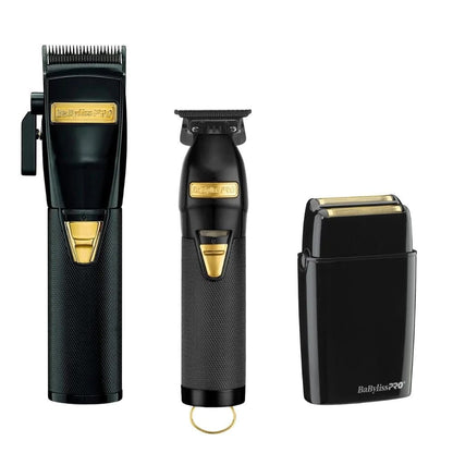 BaBylissPRO BLACKFX Clipper, Trimmer & Shaver bundle Set for Professionals 