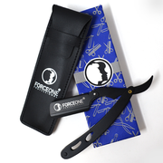 Real German Stainless Steel Straight Edge Razor Premium Black by FORCEONE