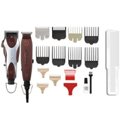 Wahl Professional Combo Set, Unicord Combo Model No 8242, Barber wooden Carrying Case, Water Spray, Dark Stag Fade Brush and Neck Duster, Army Style Cape, Clubman Pinaud Firm Hold Pomade, Spinner Comb, Styling Brush & Razor